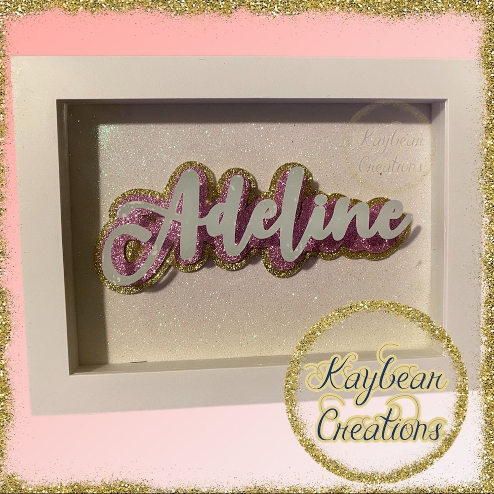 Custom made/ Personalized 3d name shadow box - Picture 3 of 4